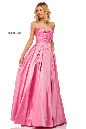 Sherri Hill 52833 prom dress images.  Sherri Hill 52833 is available in these colors: Navy, Lilac, Red, Bright Pink, Yellow, Berry.