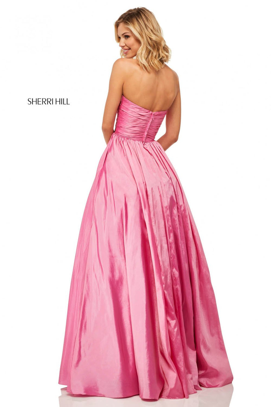 Sherri Hill 52833 prom dress images.  Sherri Hill 52833 is available in these colors: Navy, Lilac, Red, Bright Pink, Yellow, Berry.